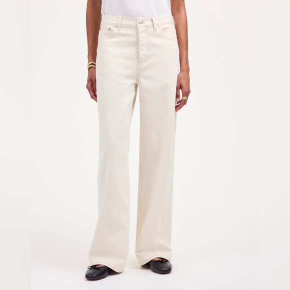 NWT Madewell Low-Slung Baggy Jeans in Vintage IVory - Picture 2 of 15